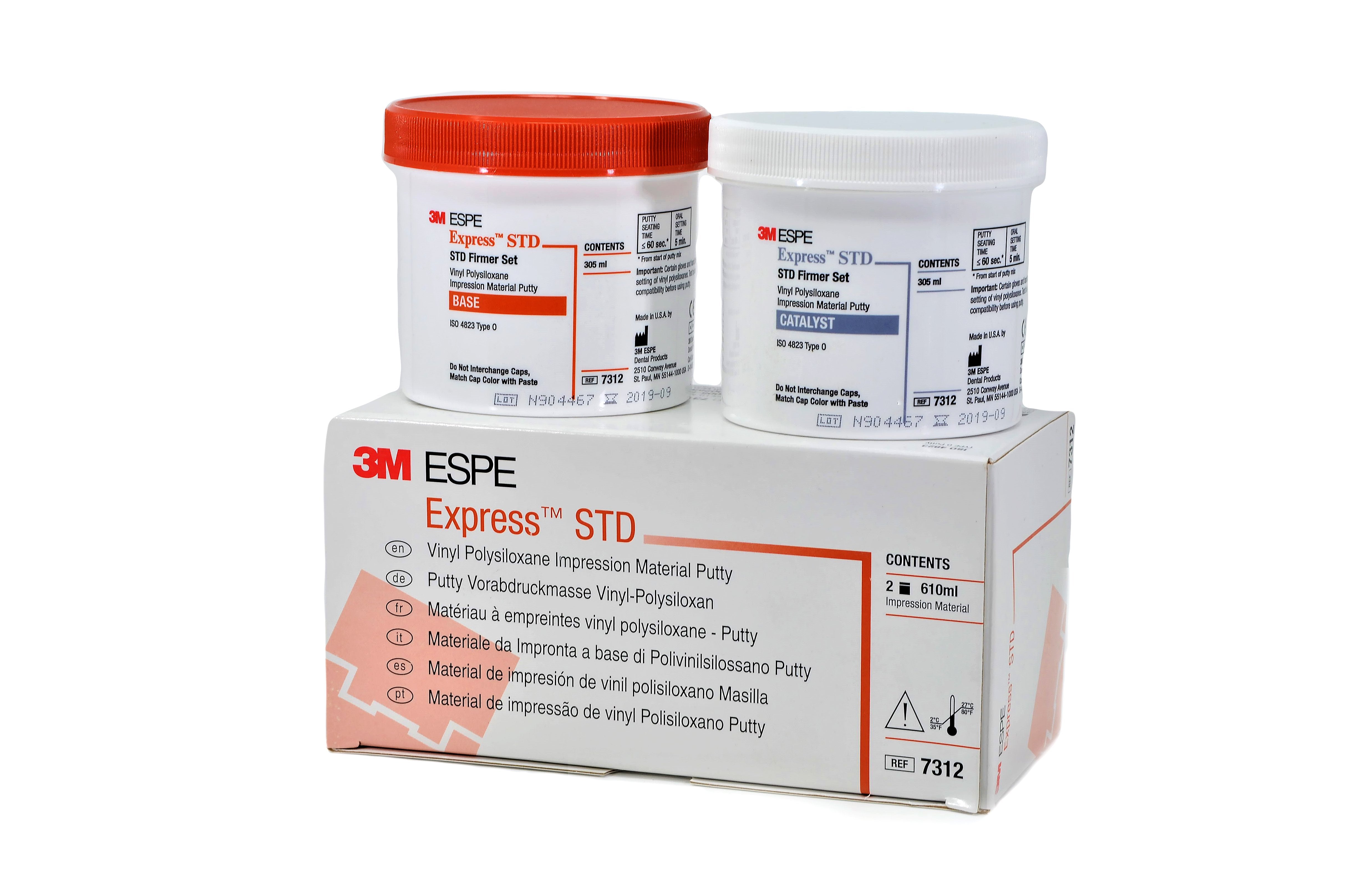 3M ESPE 7312 Express STD Putty VPS Impression Material Regular Set Heavy Body EXP Jul 2023 3M ESPE 7312 Express STD Putty VPS Impression Material Regular Set Heavy Body EXP Jul 2023